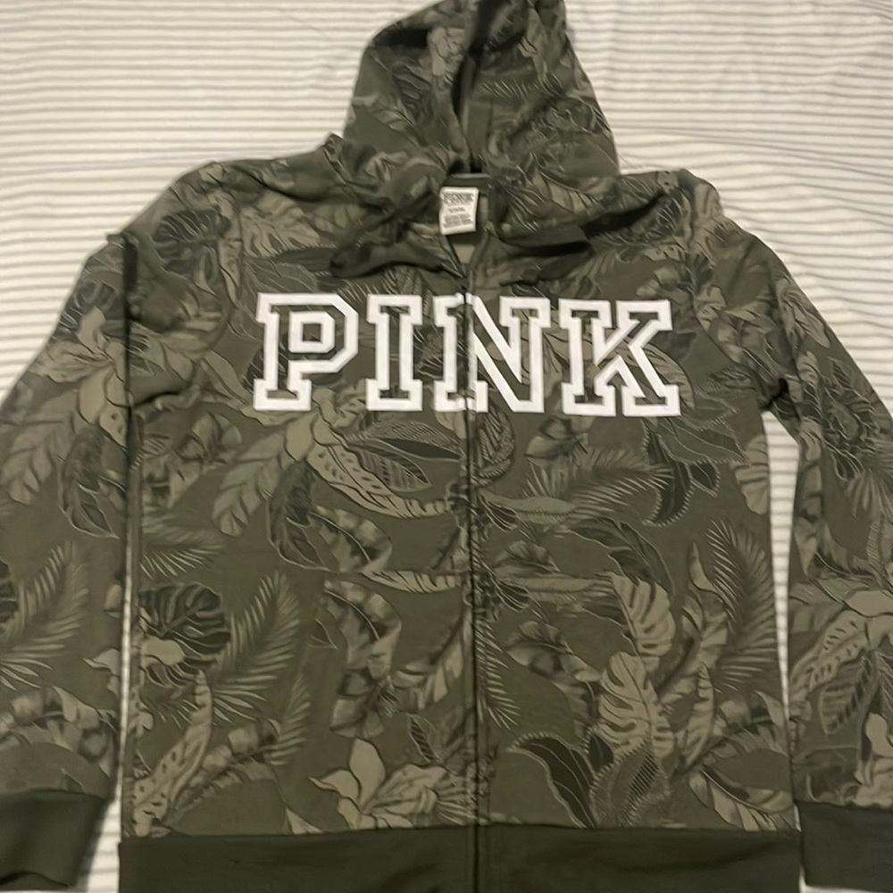Pink zipper front hoodie